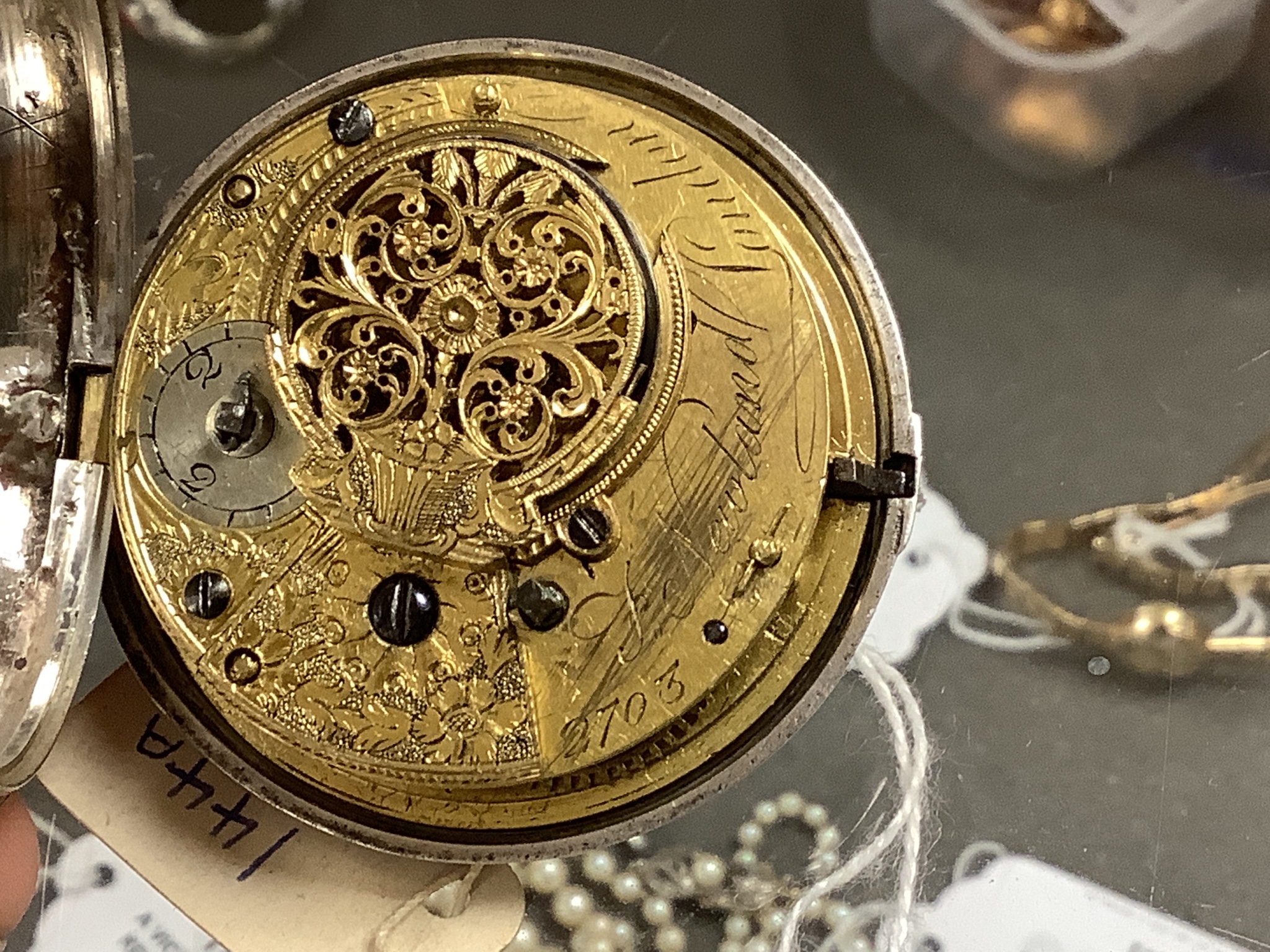 Three 18th/19th century silver pair cased keywind verge pocket watches, including Newland, London.